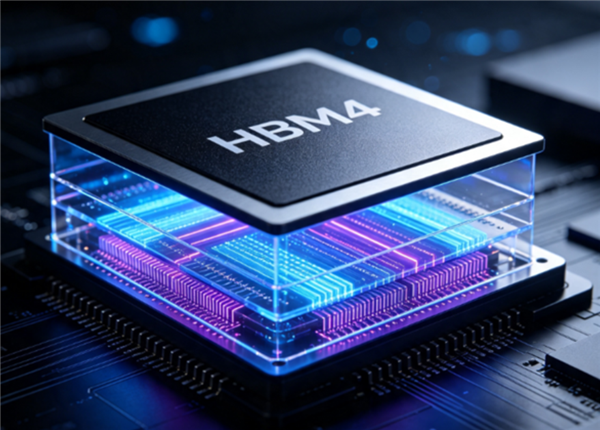 HBM4芯片3D渲染图