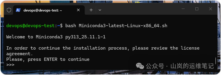启动Miniconda安装程序