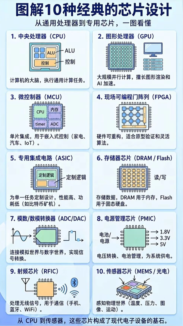图解10种经典芯片分类与功能
