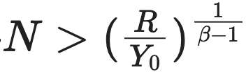 N > (R/Y₀)^(1/(β-1))