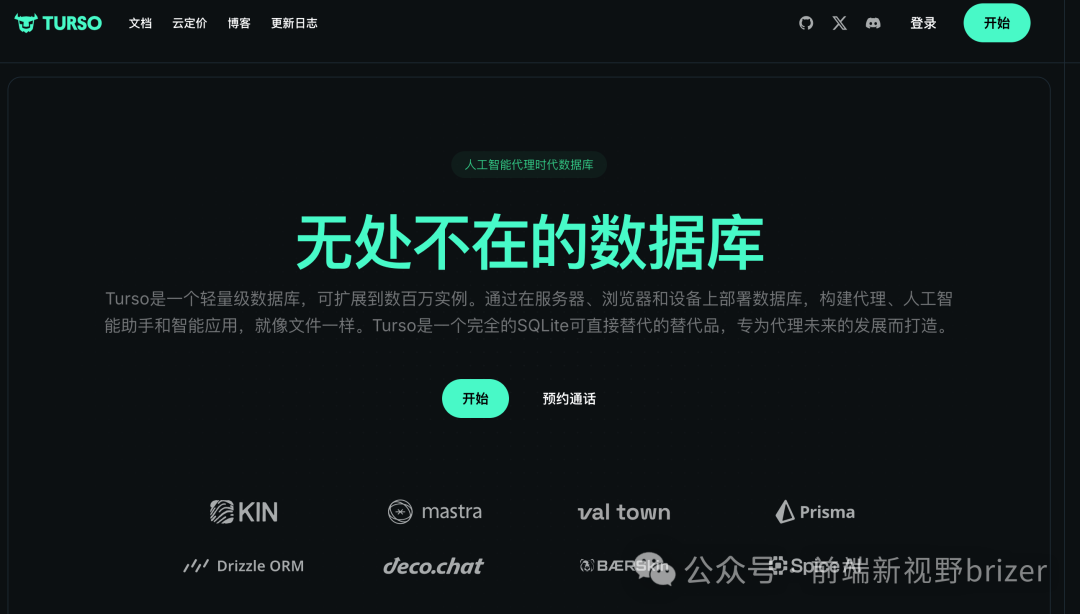 Turso官方网站宣传页截图