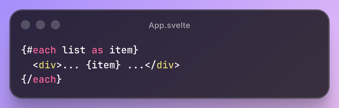 Svelte each 列表渲染语法示例