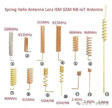 弹簧螺旋天线(Spring Helix Antenna)型号与频率对应图