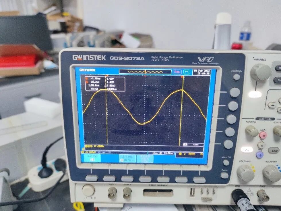 示波器测量DDS输出正弦波