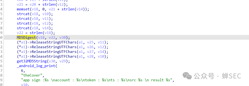 IDA中MD5Digest函数的交叉引用伪代码