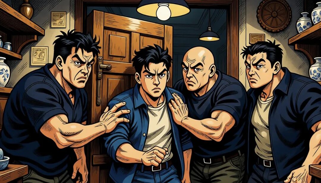 漫画:比喻用户被恶意网站困住的场景