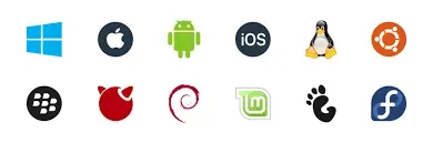 Windows Apple Android iOS Tux Ubuntu BlackBerry Red Hat Debian Mint Fedora