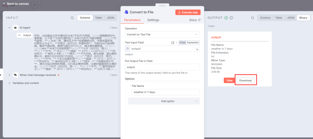 工作流执行成功