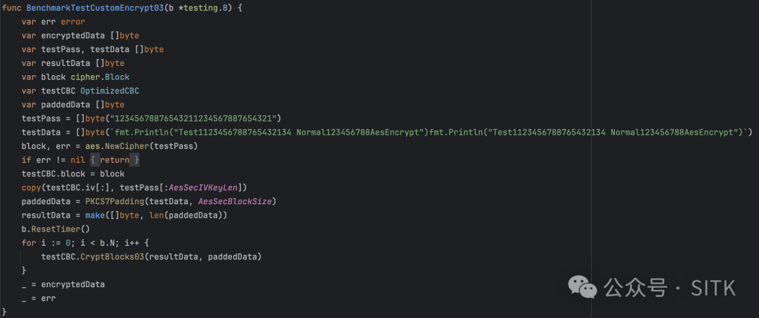 BenchmarkTestCustomEncrypt03基准测试函数