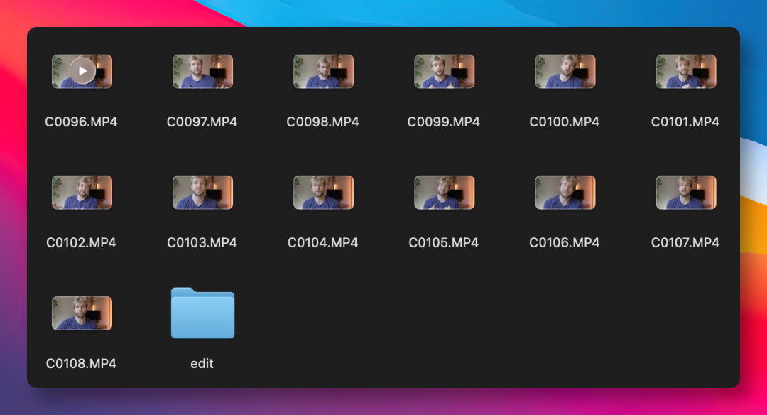 视频素材文件夹截图