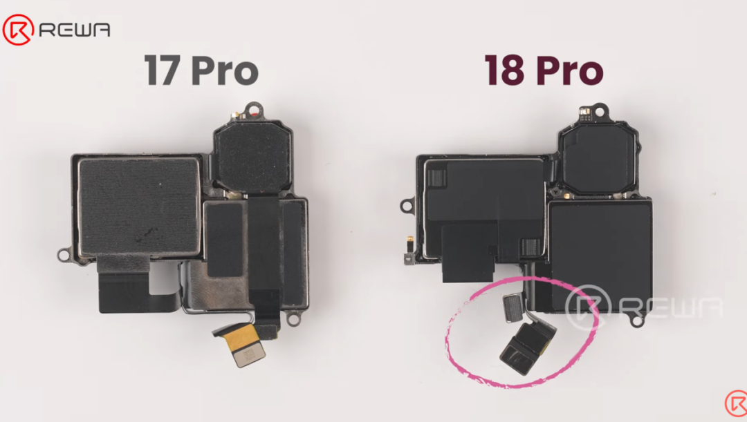 iPhone 17 Pro 与 iPhone 18 Pro 内部组件差异对比