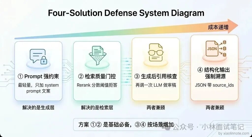 Four-Solution Defense System Diagram四种防御方案