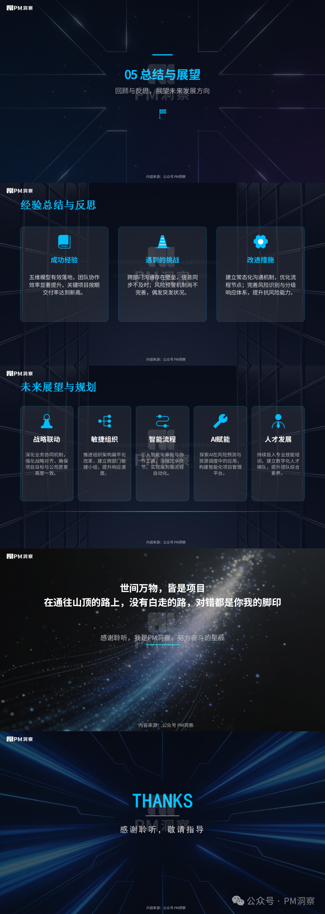 项目管理汇报总结与未来展望页面