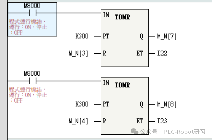 增量粘贴后生成的两段地址连续的定时器程序