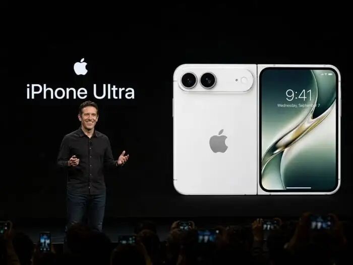 发布会现场展示iPhone Ultra折叠屏