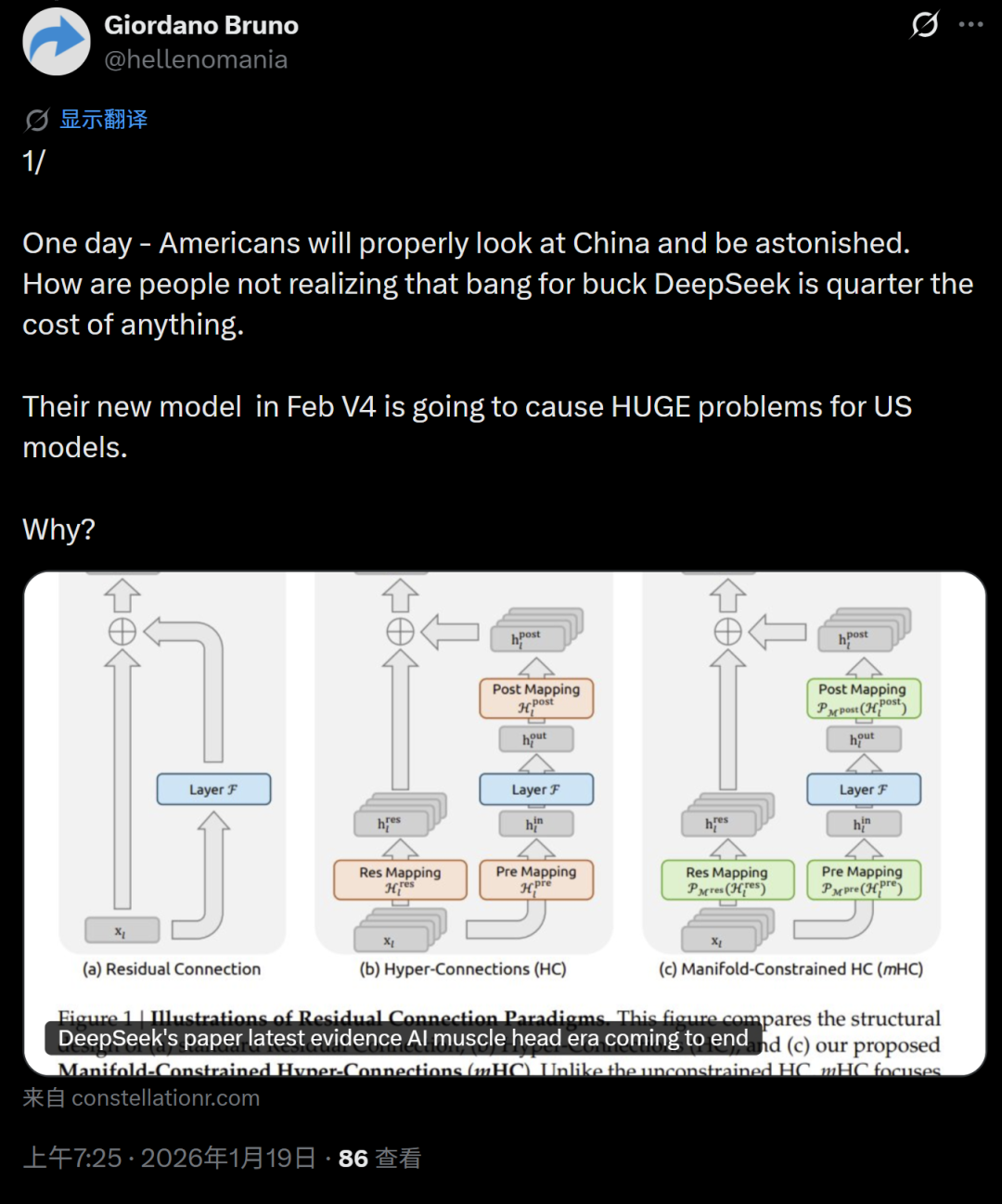 美国网友对DeepSeek性价比的评价