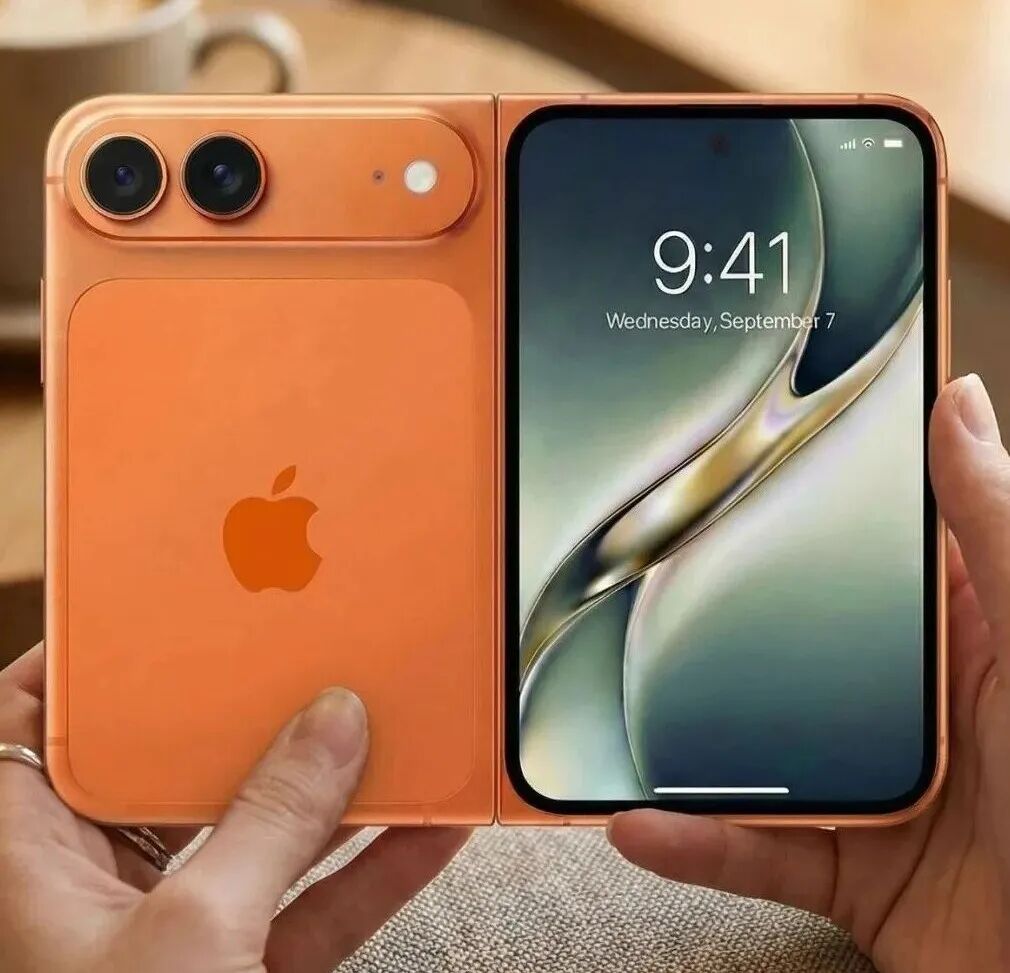 橙色折叠屏iPhone概念图