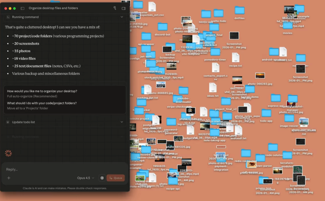 Claude组织桌面文件截图