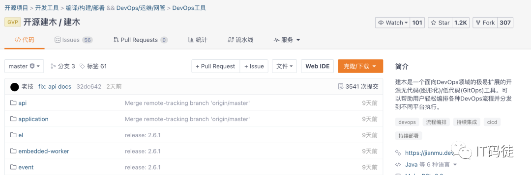 建木开源项目页面