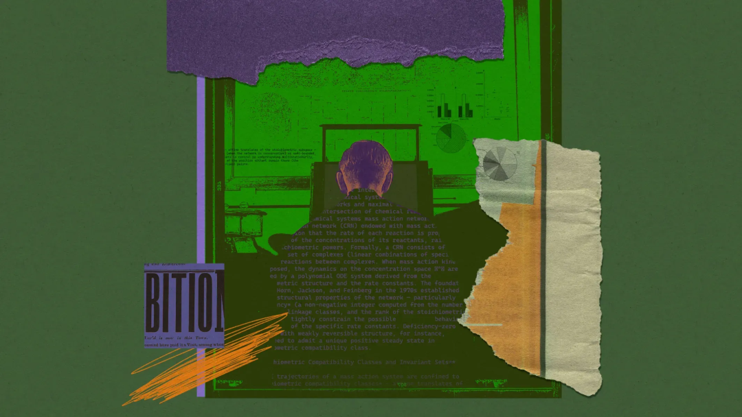 复古科技感的研究网络与质量作用动力学示意图