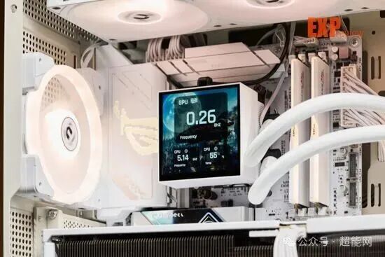 水冷头屏幕显示 GPU 频率与温度