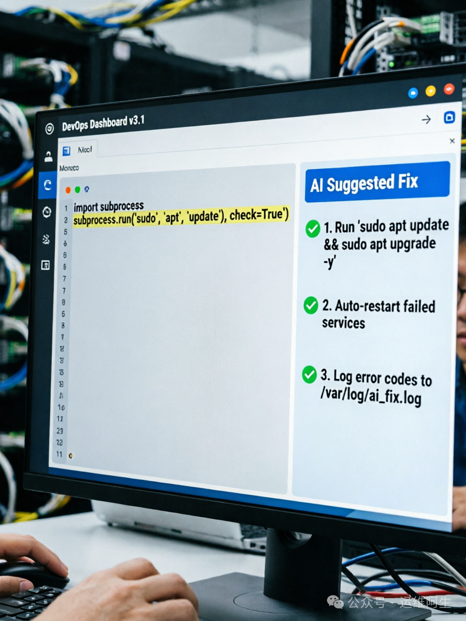AI代码建议界面展示自动化修复命令