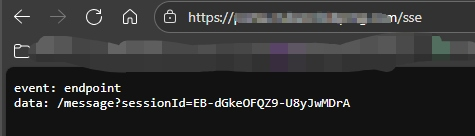 浏览器开发者工具Console显示SSE连接成功，接收到 endpoint 事件