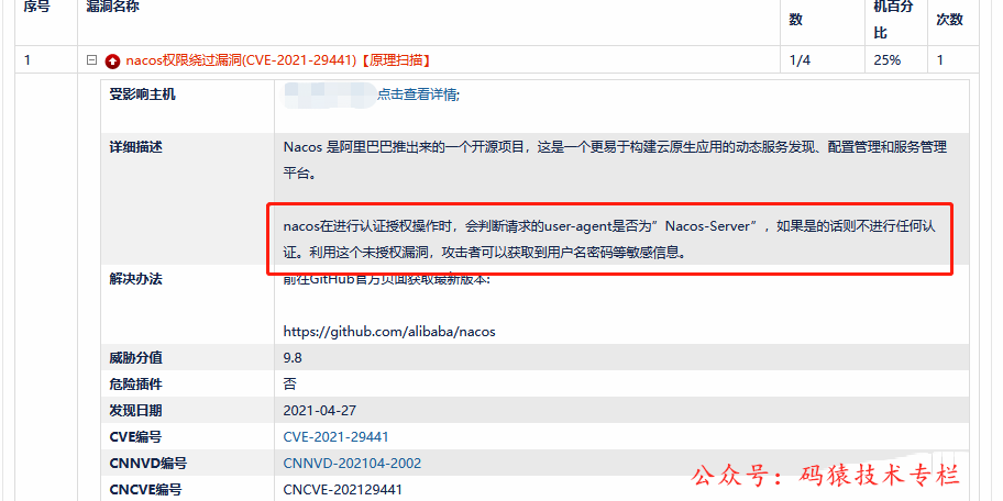 Nacos权限绕过漏洞详情截图