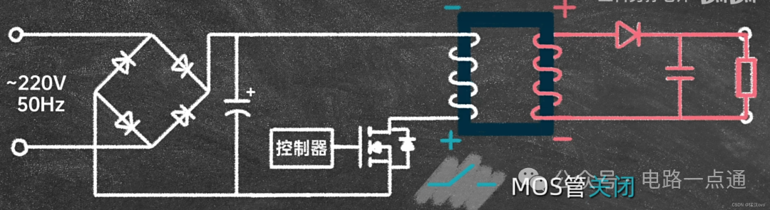 MOS管关断时反激变压器能量释放图