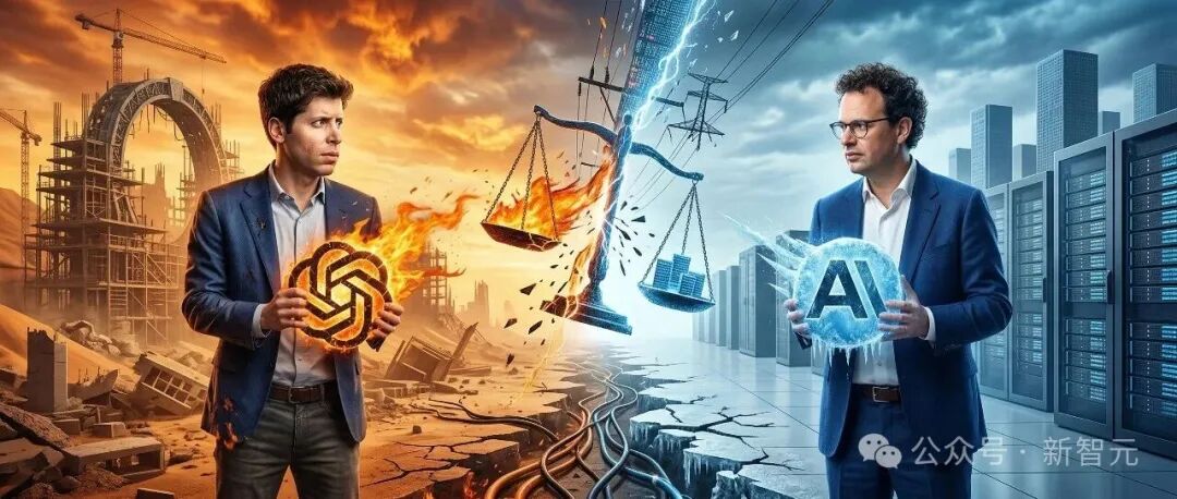 Claude与OpenAI竞争态势对比插画