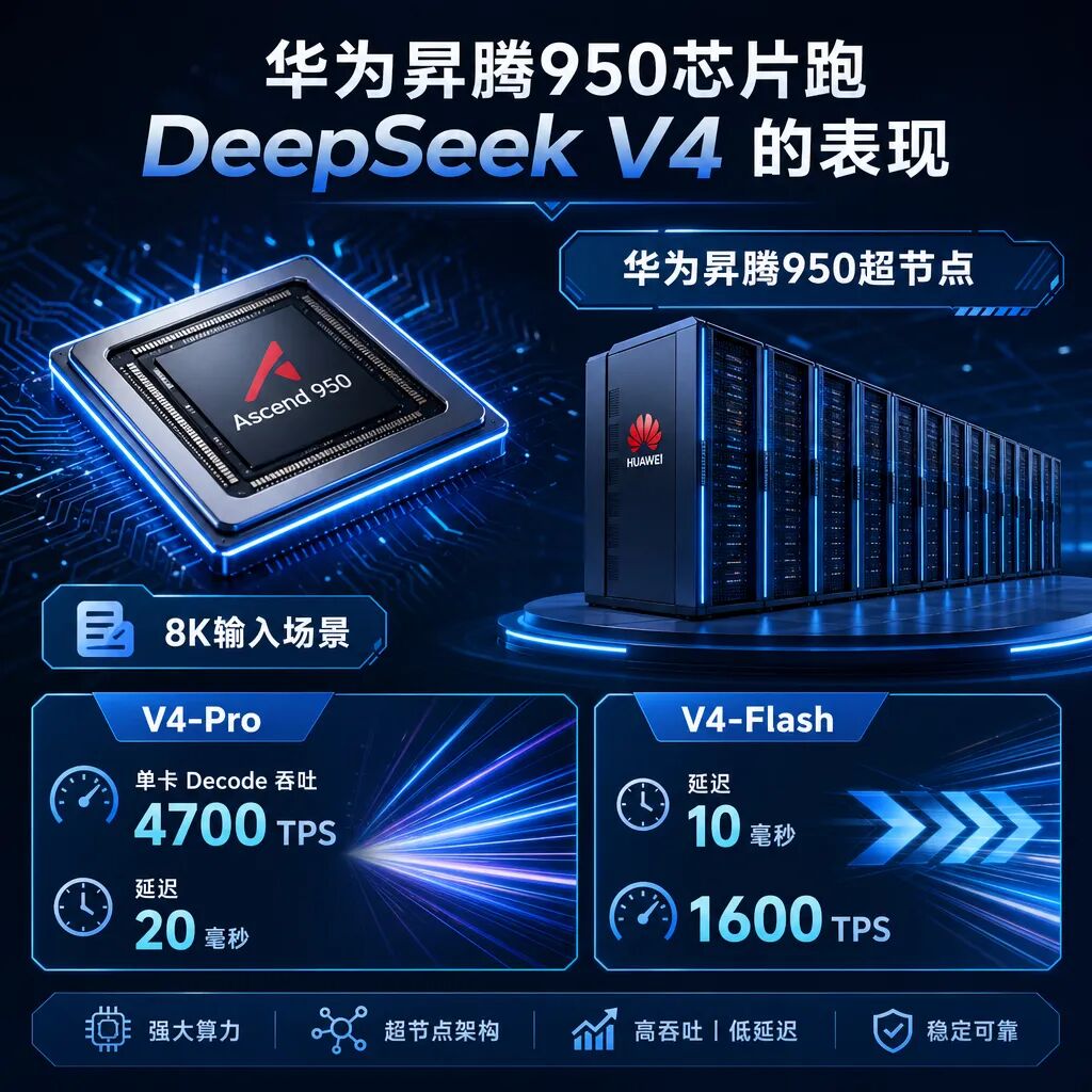 华为昇腾950芯片性能数据图