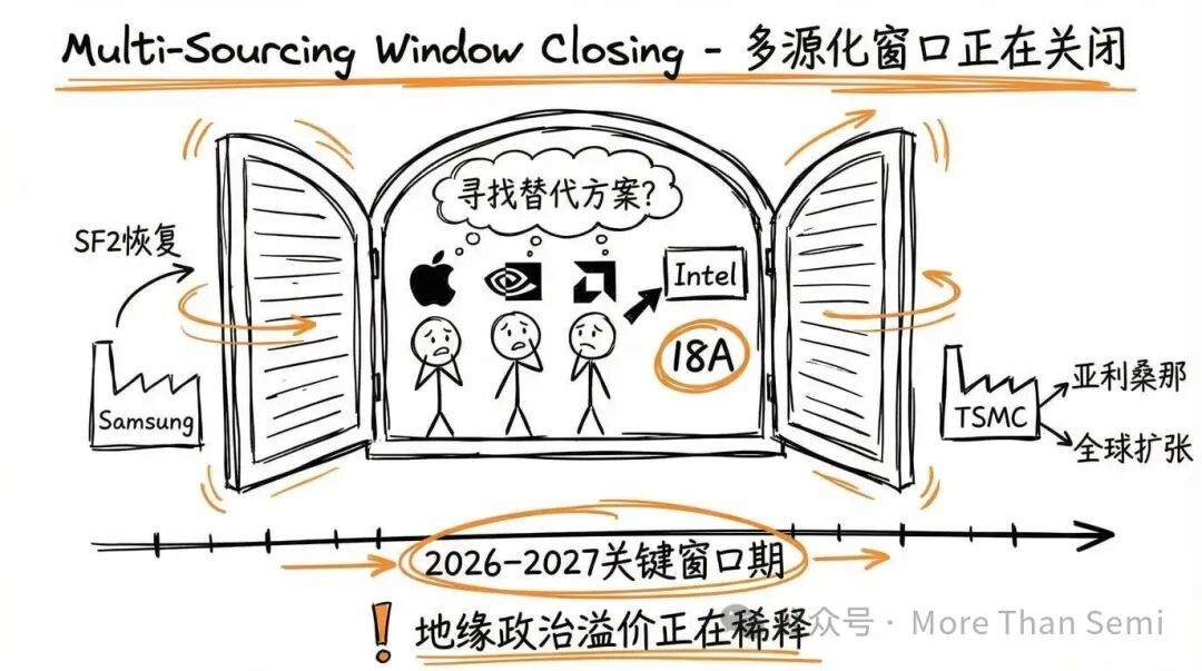多源化窗口正在关闭：2026-2027年是英特尔的关键窗口期