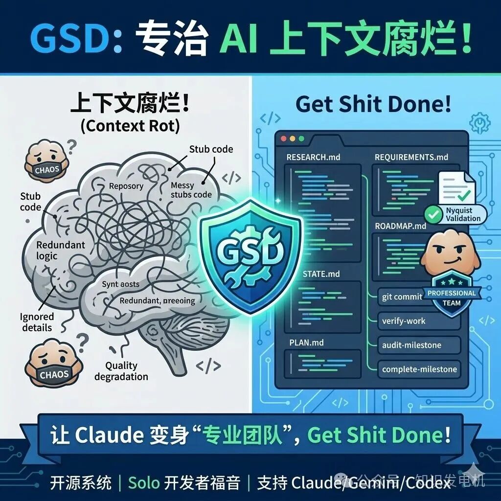 GSD系统解决上下文腐烂的架构示意图