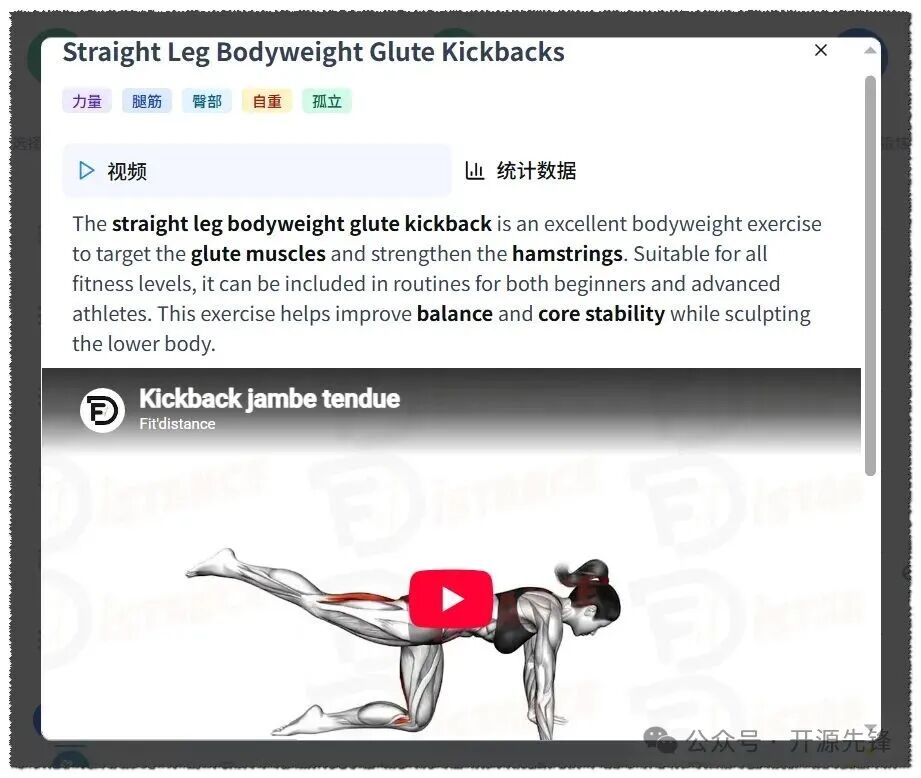 Straight Leg Bodyweight Glute Kickbacks 动作说明
